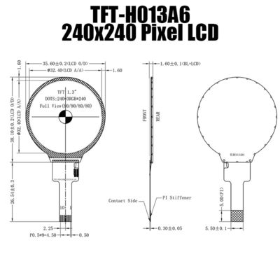 SPI schließen die 1,3 Zoll-widerstrebende Stangen-Art Runde TFT LCD SPI 240x240 an