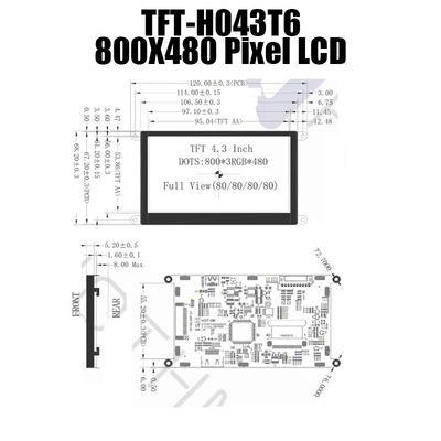 4,3&quot; Anzeige 800x480 HDMI LCD für Instrumente TFT-043T6SVHDVN20Z