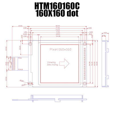 grafisches LCD Modul 160X160 FSTN mit weißer Hintergrundbeleuchtung UC1698 HTM160160C