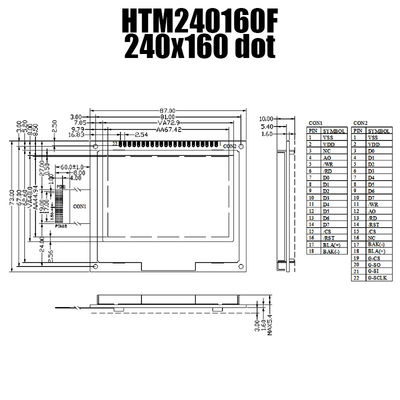 Anzeigen-grafisches Modul der Instrumentierungs-240X160 FSTN LCD mit IC ST7529