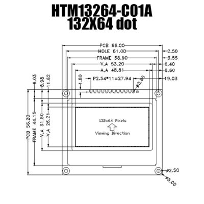 ZAHN 132X64 grafisches LCD-Modul mit breitem Betrachtungs-Winkel des Uhr-6H