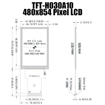 3,0 TFT-Anzeigefeld ST7703 Temperatur Zoll IPS 480x854 breites für industriellen Computer