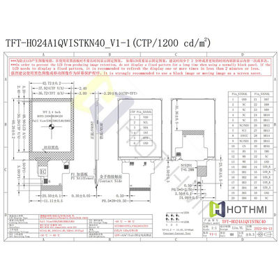 Sonnenlicht lesbares TFT SPI 240x320 3.3V MCU 2,4 Zoll für Instrumentierung