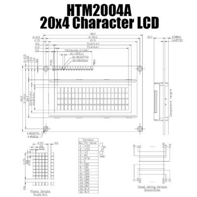 Instrumentierungs-Charakter-LCD-Bildschirm 20x4 5x8 mit Cursor HTM-2004A