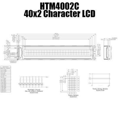zeigen industrielles Charakter 5V LCD-Modul 40x2 8 gebissenes HTM4002C an