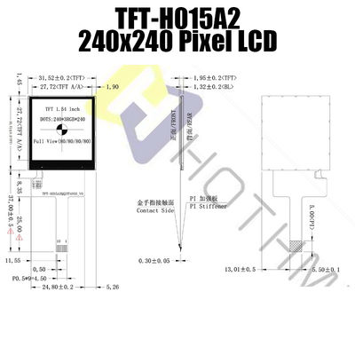 1,54 Anzeige Zoll SPIs Tft Lcd industrieller Monitor Lcd-Modul-IPS 240x240 St7789