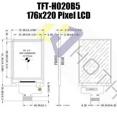 Pixel LCD/TFT-H020B5QCTST2N20 2 Zoll IPS 176x220 TFT LCD Anzeigen-Module/128x160