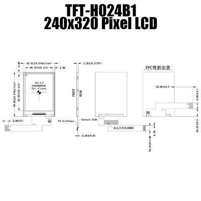 Multiscene 2,4&quot; hohe Helligkeit TFT-H024B12QVIFT8N15 TFT LCD-Anzeigen-240x320