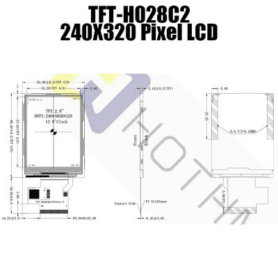 280cd/m2 2,8 Zoll-Flüssigkeit Crystal Display Module, Anzeigetafel TFT-H028C2QVTST3N45 240x320 TFT