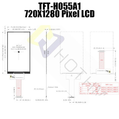 5,5 hohe Helligkeits-Anzeige IC ILI9881 des Zoll-720x1280 IPS TFT LCD