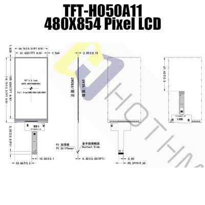 Vertikale Punkte IC ST7701S/TFT-H050A11FWIST5N20 5 Zoll TFT LCD-Anzeigen-480x854