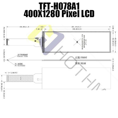 7,8 Stangen-Art TFT, hohe Helligkeit ST7703 LCD-Anzeige des Zoll-400x1280