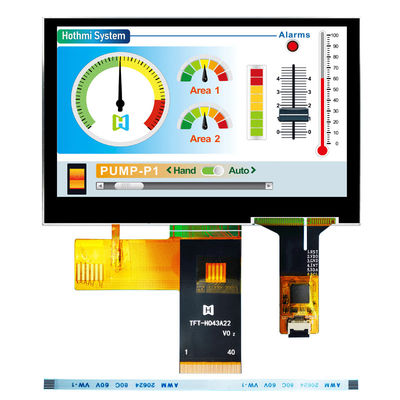 4,3 Temperatur LCD-Anzeige Pcap-Monitor des Zoll-480x272 TFT LCD Modulie breiter