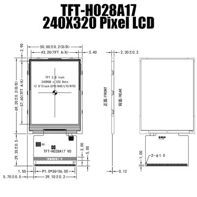 2,8 Anzeigen-Modul des Zoll-240x320 MCU TFT mit ST7789 Fahrer IC