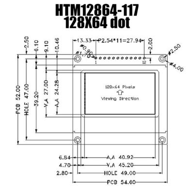 Anzeigen-Modul 128x64 Standard-PFEILER LCD-Modul FSTN grafisches