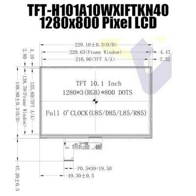 Modul-Sonnenlicht-lesbare Art Pixel 1280x800 IPS TFT LVDS LCD