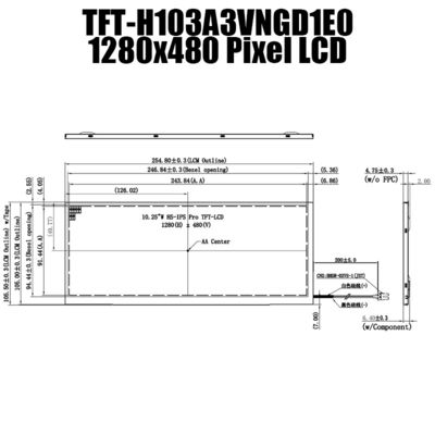10,3 Anzeigen-Fahrzeug-Grad TFT-Modul des Zoll-1280x480 LVDS IPS LCD