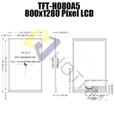 Anzeigen-Sonnenlicht MIPI JD9365 TFT LCD lesbar zur industriellen Steuerung
