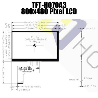 Anzeige 7,0 Zoll TTLs LCD mit Fahrer Chip EK9716BD4 EK73002AB2