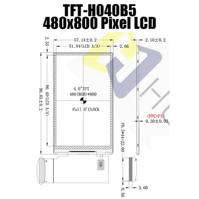 4 Anzeigen-Hersteller For Monitors Zoll TFT LCD-Modul-480X800 TFT LCD