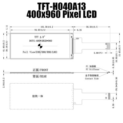 4 Anzeigen-Hersteller For Fingerprint Lock Zoll TFT LCD-Modul-400X960 TFT LCD