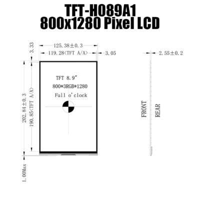 8,9 Anzeigen-industrieller Monitor TFT LCD-Anzeigen-Hersteller des Zoll-800x1280 LCD IPS