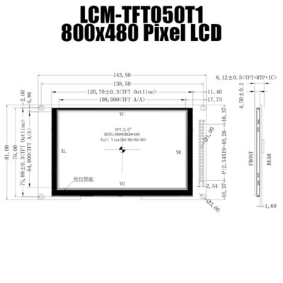 5,0 widerstrebende TFT Modul-Platte des Zoll-800x480 IPS mit LCD-Kontrolleur Board