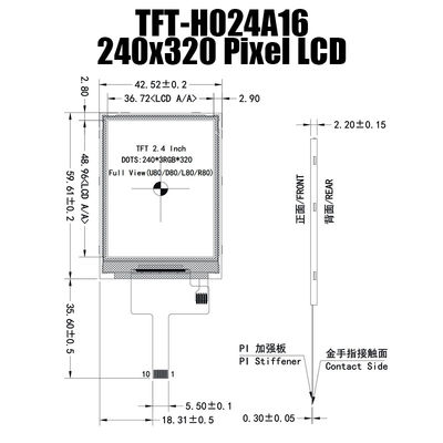 2,4 Monitor TFT LCD-Anzeigen-Hersteller Sunlight Readable des Zoll-240x320 SPI industrieller