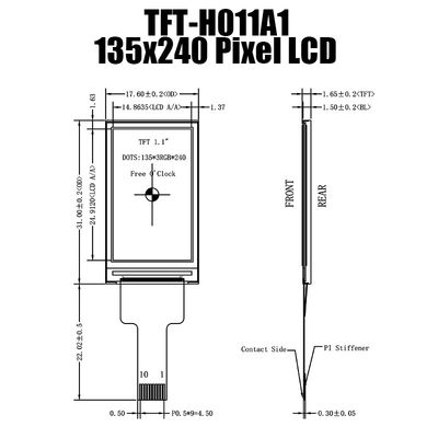 1,14 Anzeige Zoll SPIs TFT LCD IPS-Platten-Schirm 135x240 für intelligente Geräte