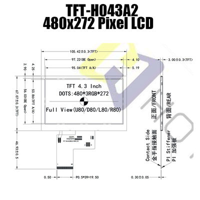 4,3&quot; Anzeige 480x272 IPS LCD Zoll Tft Lcd überwacht TFT LCD-Anzeigen-Hersteller