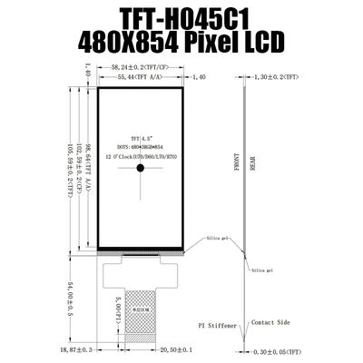 4,5&quot; Monitoren des Zoll TFT LCD-Anzeigen-Modul-480x854 MCU8080 LCD für Drucker 3D