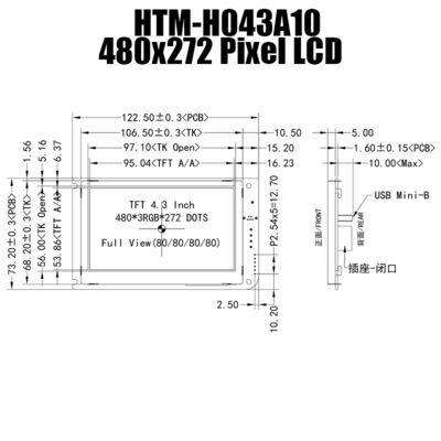 4,3 Anzeige Zoll UARTs TFT LCD 480x272 TFT-MODUL-GREMIUM MIT LCD-PRÜFER-BRETT