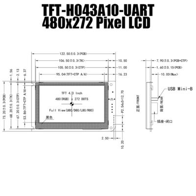 4,3 Touch Screen Zoll UARTs kapazitive Anzeige TFT LCDs 480x272 MIT LCD-PRÜFER-BRETT