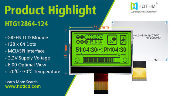 grafische Anzeigen-Modul ST7565R ZAHN 128x64 LCD mit weißer Seitenhintergrundbeleuchtung